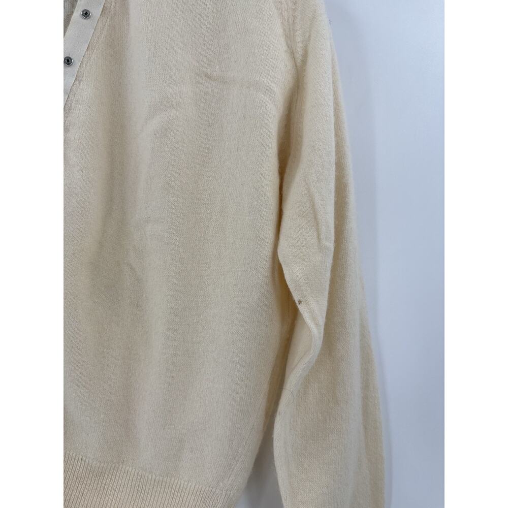 Regalia Furs 50s Vintage Cardigan Sweater Womens Small Ivory Cashmere Lace Knit - Picture 3 of 16